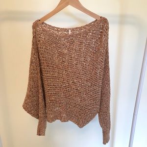 Free People (xs) knit caramel brown sweater